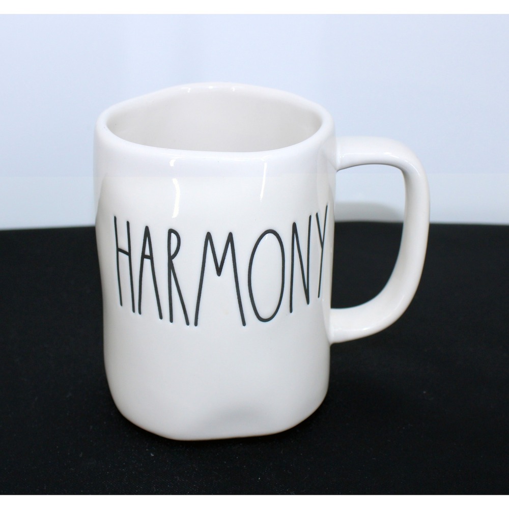 Rae Dunn Artisan Collection HARMONY Mug White Ceramic Farmhouse Style Coffee Cup